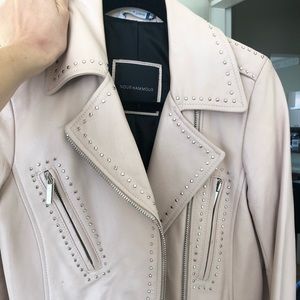 Nour Hammour Pink Moto leather jacket